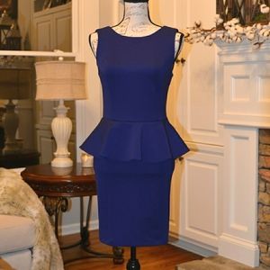 Topshop royal blue peplum bodycon dress